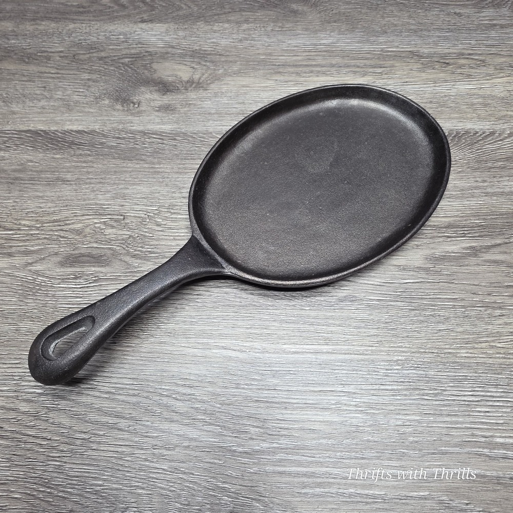 Traditional Castiron Basic Essentials Oval Fajita Skillet Black 9x7 Cast Iron - Picture 3 of 13